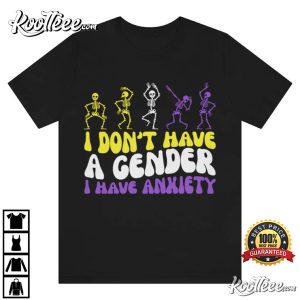 Funny Nonbinary Enby Pride Gender Skeletons T Shirt 4