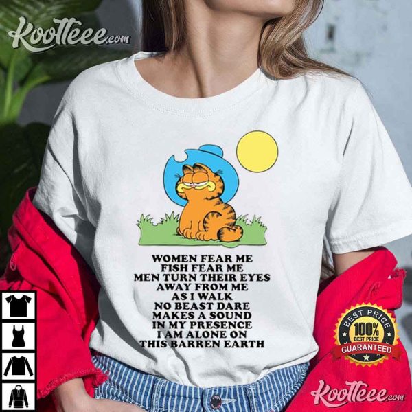 Garfield Cowboy Women Fear Me Fish Fear Me Funny T-Shirt