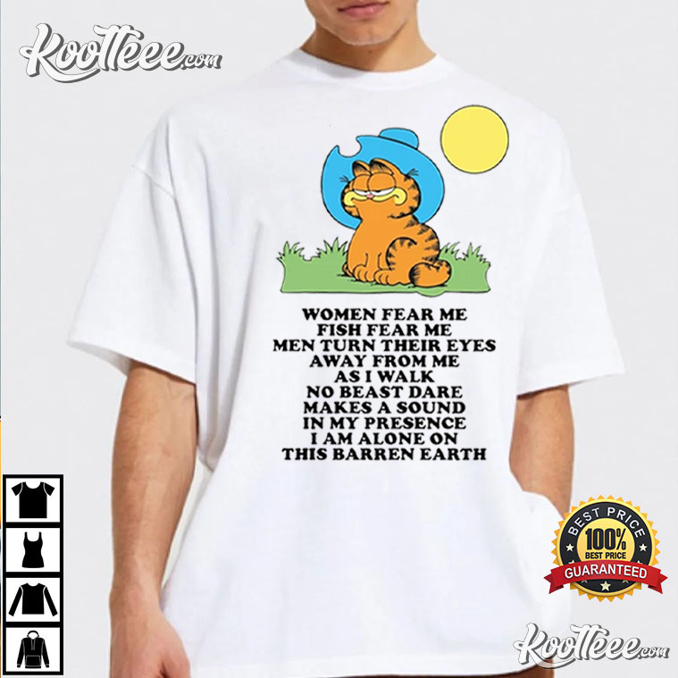 Garfield Cowboy Women Fear Me Fish Fear Me Funny T-Shirt