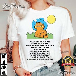 Garfield Cowboy Women Fear Me Fish Fear Me Funny T Shirt 4