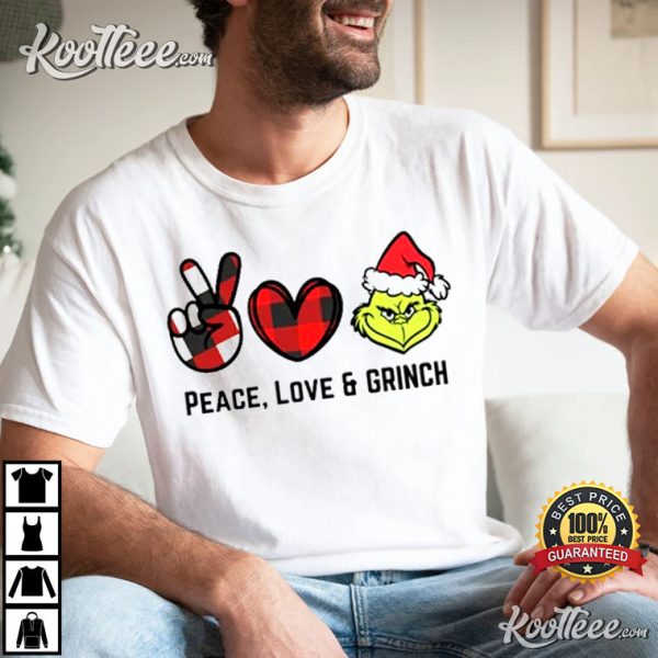 Grinch Peace Love Christmas Unisex T-Shirt