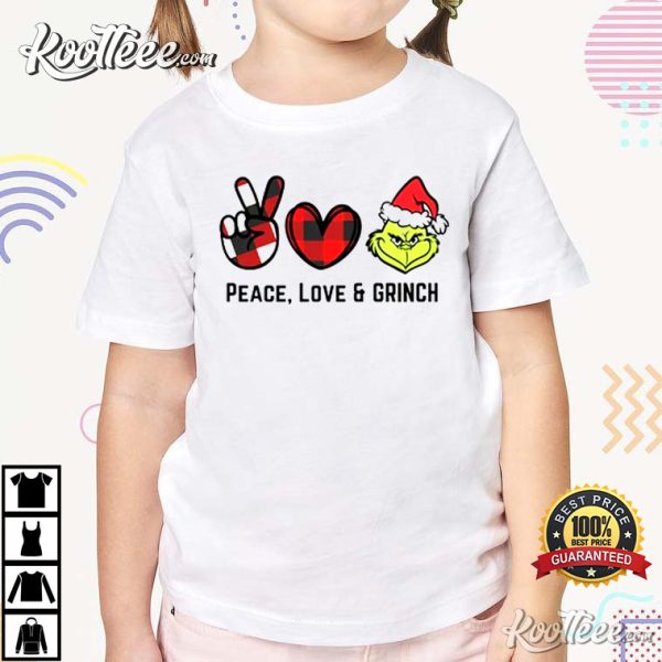 Grinch Peace Love Christmas Unisex T-Shirt