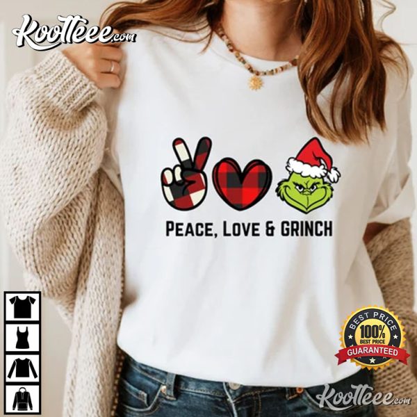 Grinch Peace Love Christmas Unisex T-Shirt