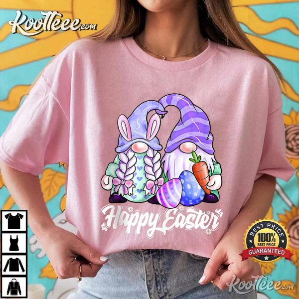 Happy Easter Day 2022 Bunny Gnome Hug Easter Eggs T-Shirt