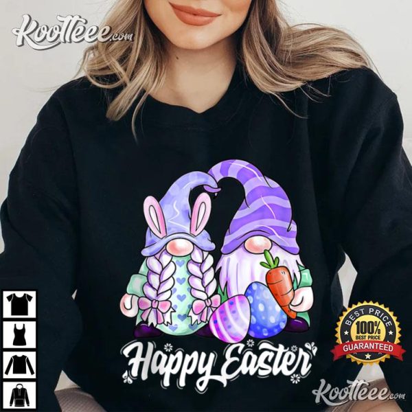 Happy Easter Day 2022 Bunny Gnome Hug Easter Eggs T-Shirt