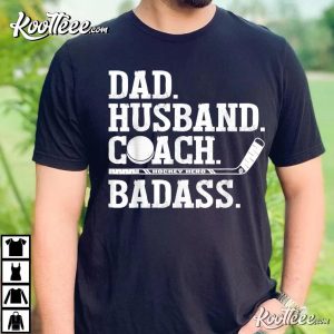 Hockey Dad Husband Coach Badass Ice T Shirt 2