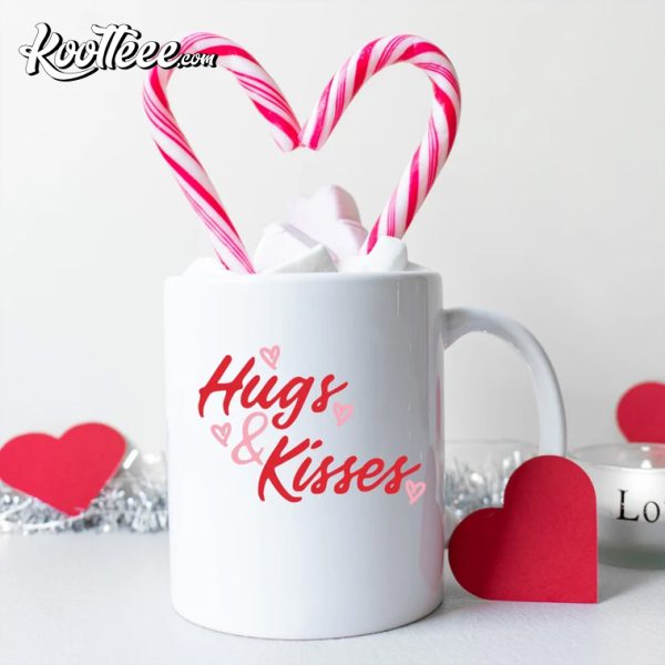 Hugs Kisses Mug, Valentines Day Gift, Valentine Mug