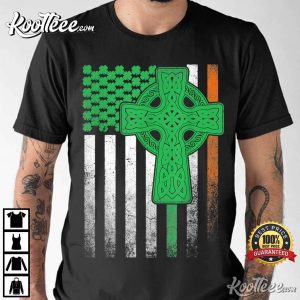 Irish American Flag Ireland St. Patrick's Day Gift Cross T-Shirt Irish American Flag Ireland St. Patricks Day Gift Cross T Shirt 1