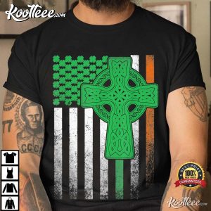 Irish American Flag Ireland St. Patrick's Day Gift Cross T-Shirt Irish American Flag Ireland St. Patricks Day Gift Cross T Shirt 3