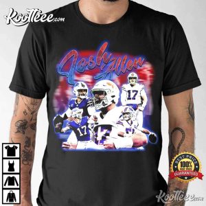 Buffalo Bills Josh Allen Retro NFL Jersey T-Shirt Black / 5XL