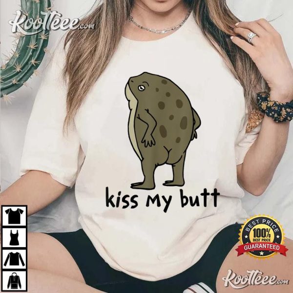 Kiss My Butt Green Frog T-Shirt