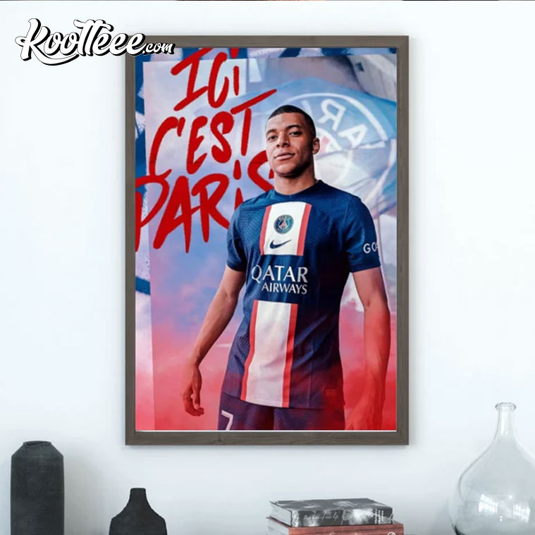 Affiche Kylian Mbappé PSG, Paris Saint Germain