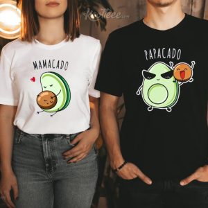 Mamacado Papacado Avocado Couple Pregnancy Announcement T-Shirt
