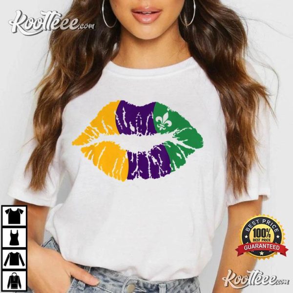 Mardi Grass Lips Kiss Carnival Classic T-Shirt