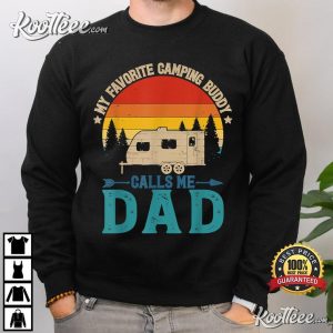 My Favorite Camping Buddy Calls Me Dad Daddy Sunset T-Shirt Men black sw