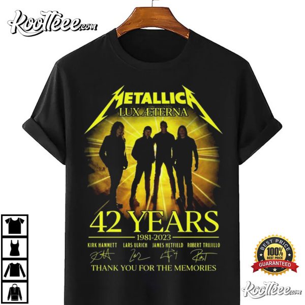 Metallica Lux Aeterna 42 Years 1981-2023 Thank You Signatures T-Shirt