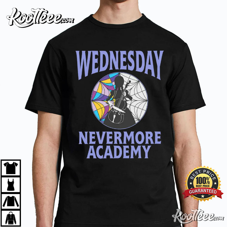 Black White Nevermore Academy Logo Shirt Wednesday Addams Family Gift -  Happy Place for Music Lovers