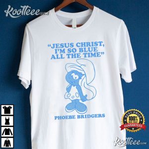 Phoebe Bridgers Blue Merch T-Shirt Phoebe Bridgers Blue Merch T Shirt 4