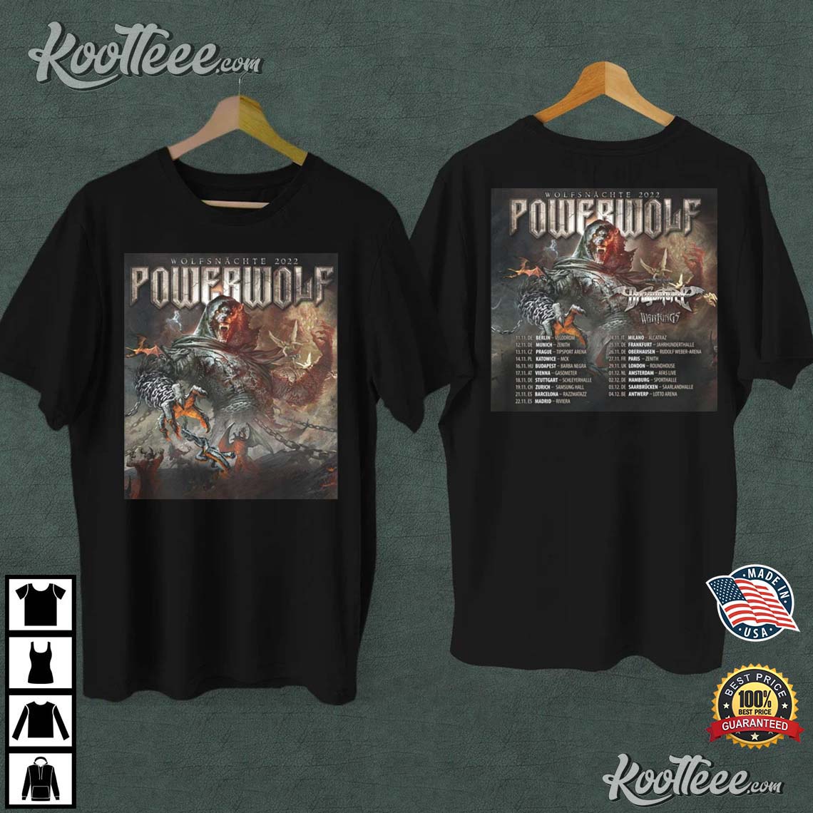 powerwolf tour shirt 2022