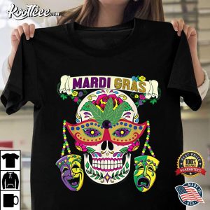 Rose Mardi Grass Funny Skull Carnival New Orleans T-Shirt Rose Mardi Grass Funny Skull Carnival New Orleans T Shirt 1