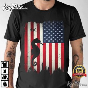 Seahorse US American Flag 4th of July Patriotic Gift T-Shirt Seahorse US American Flag 4th of July Patriotic Gift T-Shirt