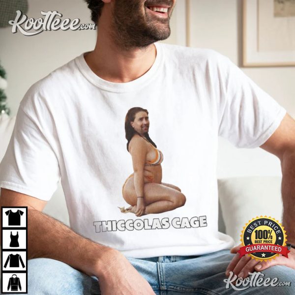 Thick Nicolas Cage Funny Meme Parody T-shirt