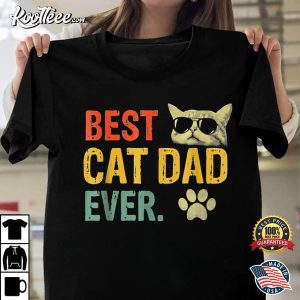 Vintage Best Cat Dad Ever Fathers Day Gift T shirt 1
