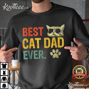 Vintage Best Cat Dad Ever Fathers Day Gift T shirt 2