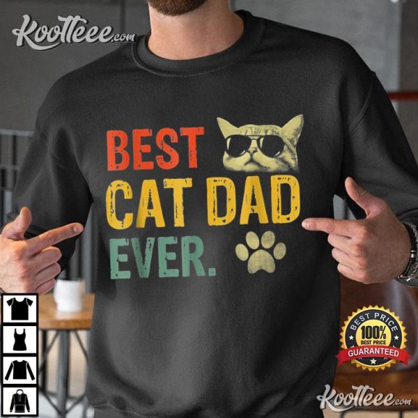 Vintage Best Cat Dad Ever Fathers Day Gift T-shirt