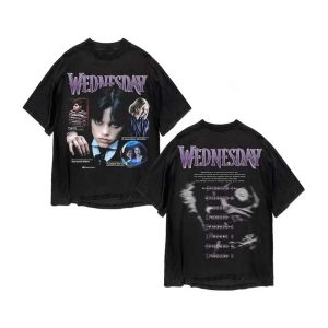 Wednesday Addams Wednesday TV Series Vintage 90s T-Shirt Wednesday Addams Wednesday TV Series Vintage 90s T-Shirt