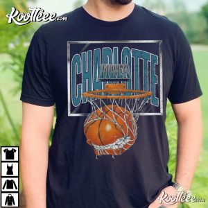 90s Charlotte Hornets Basketball Team T Shirt 4