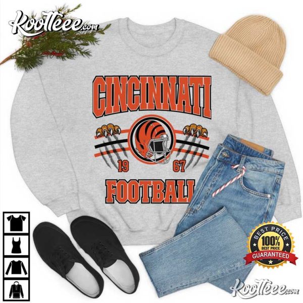 Cincinnati Bengals Football With Tiger’s Claw NFL T-Shirt