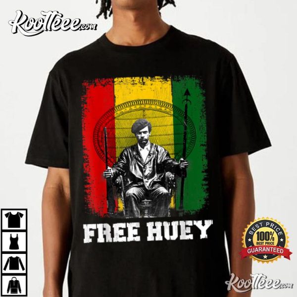 Free Huey Black History African Roots Afro Empowerment T-Shirt