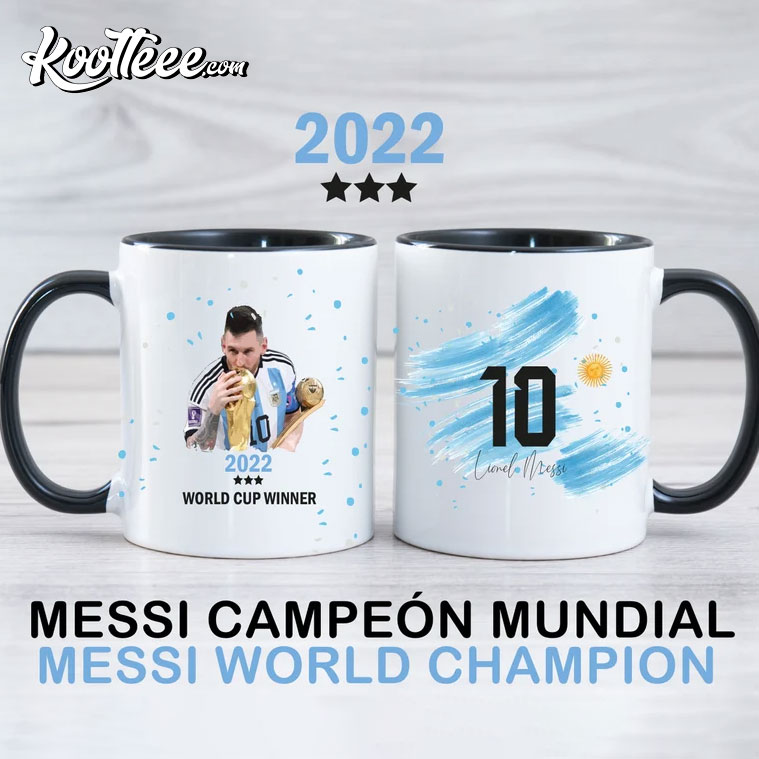 Lionel Messi Argentina Campeon World Cup Winner Mug 1
