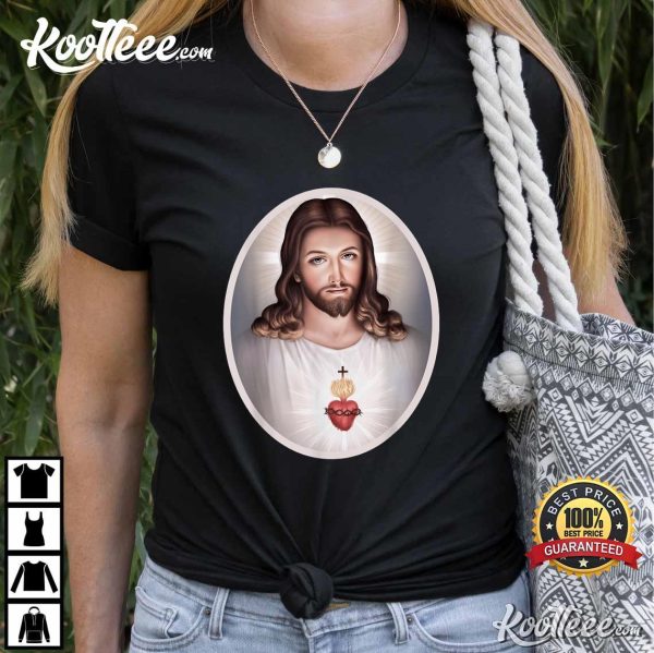Sacred Heart Of Jesus Christ Vintage Cross Catholic T-Shirt