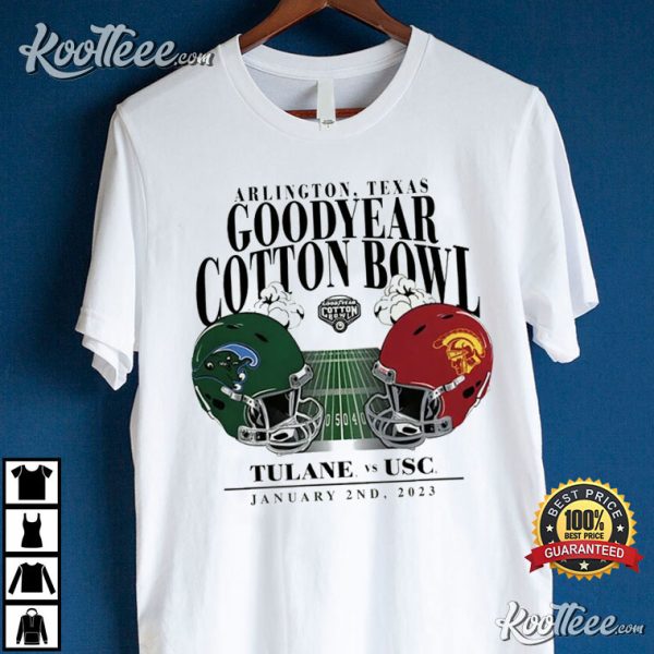 USC Trojans VS Tulane Green Wave 2023 Cotton Bowl Matchup T-Shirt