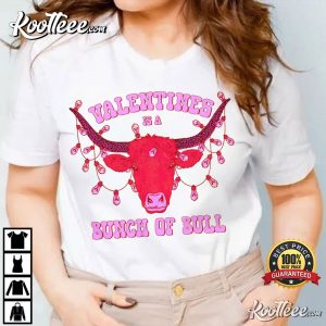 Valentines Is A Bunch Of Bull Leopard Heart T Shirt 2