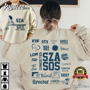 Vintage SZA Full Tracklist S.O.S Album T-Shirt Vintage SZA Full Tracklist S.O.S Album T Shirt 2