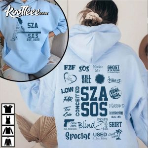 Vintage SZA Full Tracklist S.O.S Album T-Shirt Vintage SZA Full Tracklist S.O.S Album T Shirt 3